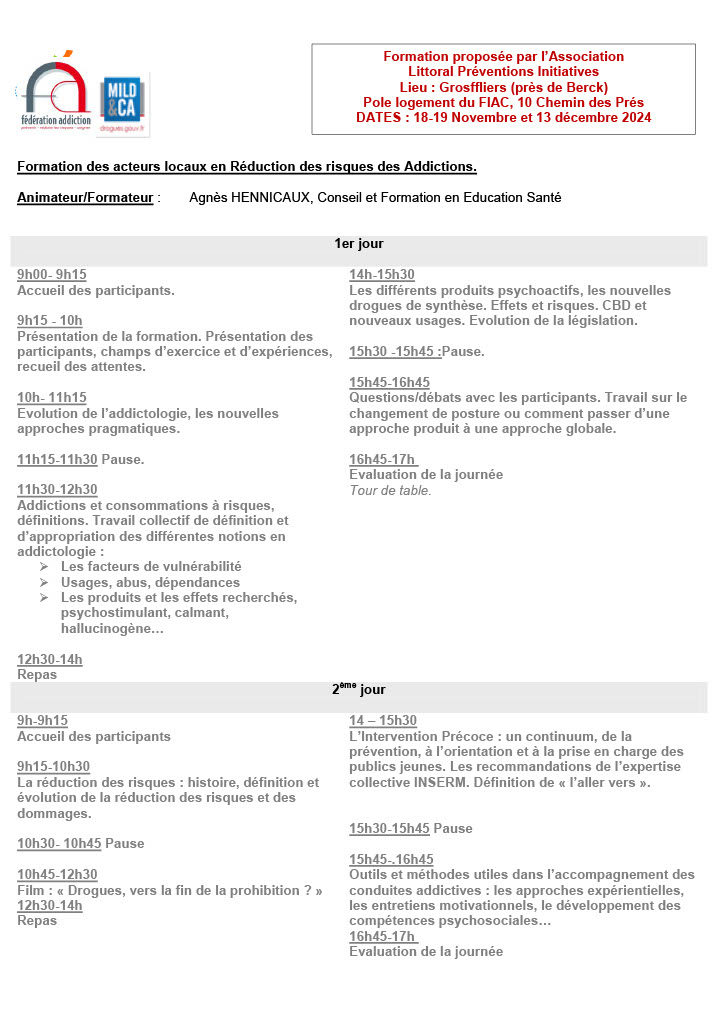 Programme Formation FALRRA Jour 1 et 2