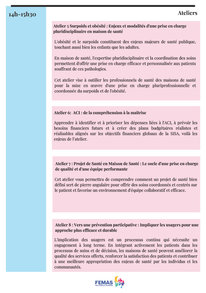 FEMAS Journée régionale de l'exercice coordonné programme page 4