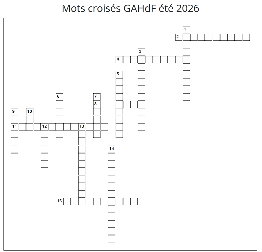 Mots croisés de l'été 2026